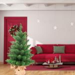 Kunstmatige mini kerstboom tafelblad mini kerstboom ornamenten 60 cm kunstmatige kerstboom met linnen basis perfect voor raam familie verzamelen tuin (#1)