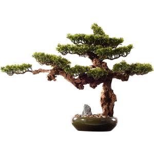 Künstlicher Bonsai-Baum Künstlicher Kiefern-Bonsai-Baum, künstliche Pflanzen, grüne Pflanze, Zen-Gartendekoration, Ornament, Heimbüro, Schreibtisch, Wohnzimmer-Dekoration, Hö