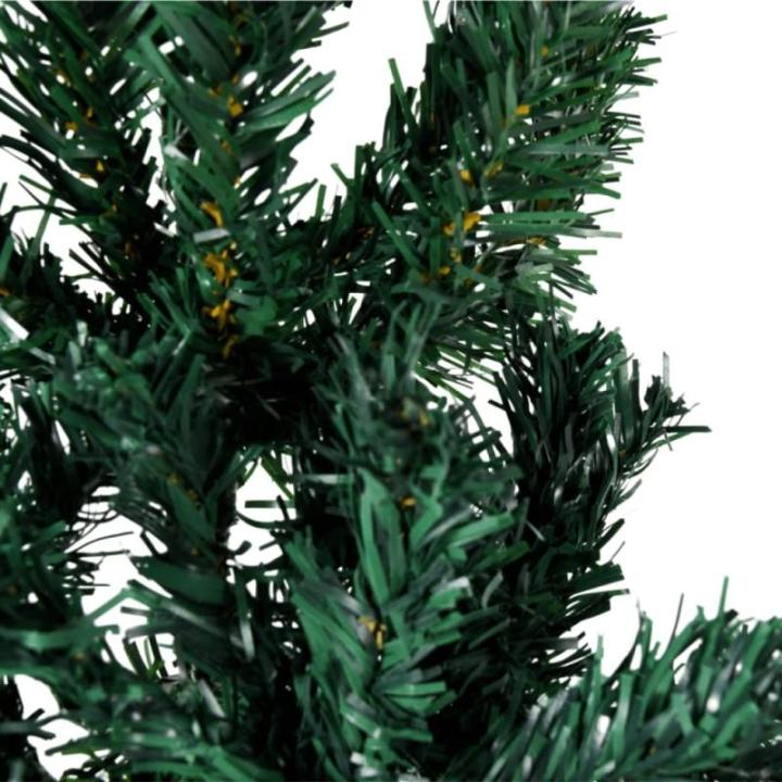 Kunstkerstboom, groen, 180 cm hoog, pvc-materiaal, halve kerstboom, ruimtebesparend, voor binnen en buiten, economische kerstdecoratie, feestelijke dagen