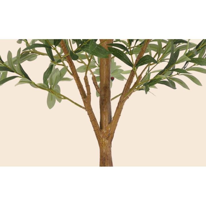 Olijfboom, kustplanten, 180 cm, grote kustelijke olijfboom in pot, kunstboom als echt, met natuurlijke houten stam en vruchten, voor woonkamer, slaapkamer, kantoor, decoratie