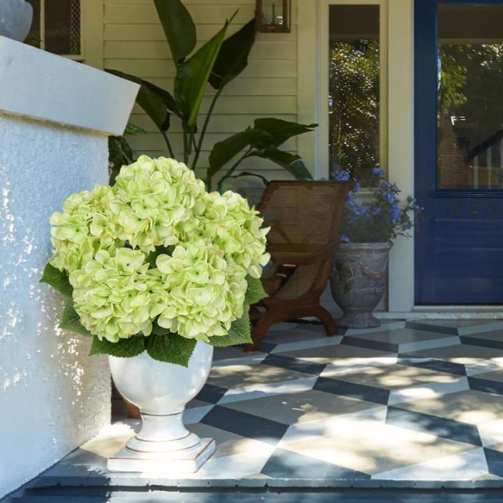 Grote hortensia, kunstbloemen, lichtgroen, realistische hortensia, boeket, kunstbloemen, zijde, hydrangea, bloemstukken, echte touch, kunsthortensia voor bruiloft, kantoor, café, 