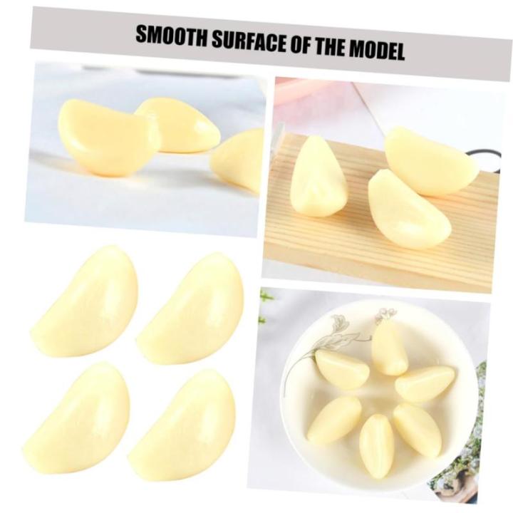 4 Sätze 4 Sets Künstliche Knoblauch Gemüse Display Requisiten Küchendekoration Haushalts Knoblauchflocken Requisite Gefälschte Gemüse Dekoration Knoblauchflocken 12 Stück * 