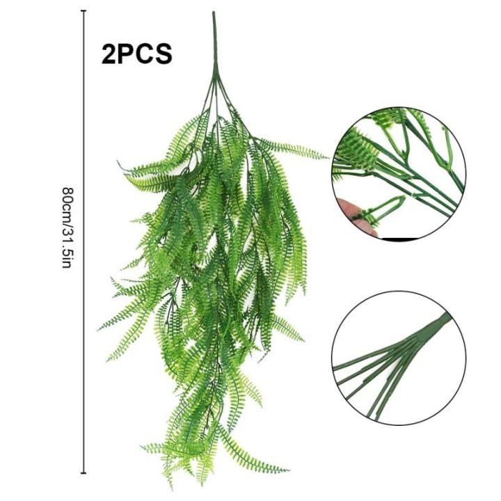 2 stuks kunsthangplanten, 80 cm, nepkunstklimopranken, groene hangplant voor huis, tuin, esthetische decoratie