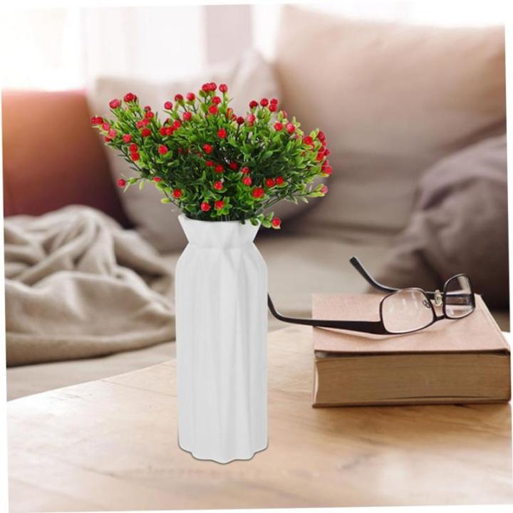 12st Kleine Schleierkraut-Dekoration Künstlicher Blumenstiel Blumenstrauß Dekor Dekorative Künstliche Blumenpflücker Gefälschte Blumen Elegante Kunstblumen Plastik Rot
