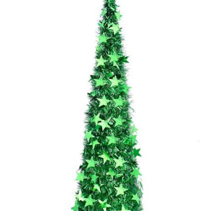 Weihnachtsbaum, PVC-Stern-Glitzer, festliche, faltbare Weihnachtsbaum-Figur, Dekoration für Zuhause, Hotel (Green)