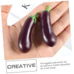 3 Sätze Simulation Aubergine Dekoratives Auberginenmodell Hausmodell-Dekoration Miniatur Landschaftsbau Mini Dekor Mini-Spielzeug Puppenzubehör Tragen PVC 4 Stück * 3