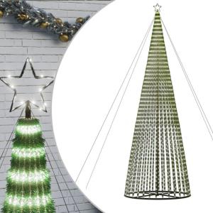 LED Weihnachtsbaum Aussen Kegelform Weihnachtsbaum Metall Groß Kaltweiß 1544 LEDs Tannenbaum Lichterbaum Weihnachtsdeko Aussen Weihnachtsbaum Tanne 500 cm