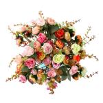 Kunstzijden rozen, 21 bundels , decoratie, kleine boeketten, kunstboeketten, realistisch plastic boeket voor thuis, feest, taartdecoratie