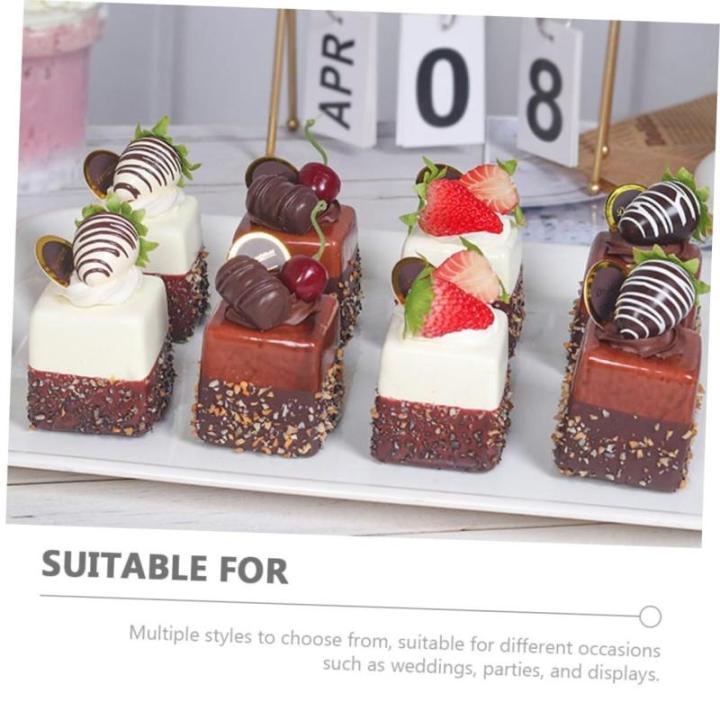 Fake Kuchen künstliche Kuchen 8 stücke Simulation Kuchen Dessert-Shop Requisiten Kuchen Modelle Kuchen Requisiten Hause Dekorative Realistisches Essen