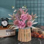 Kunstblumen Künstliche Pflanzen Blumen Deko Seidenblumen Hortensien Blumenarrangements Kernstück Hochzeit Blumenstrauß(Rosa)