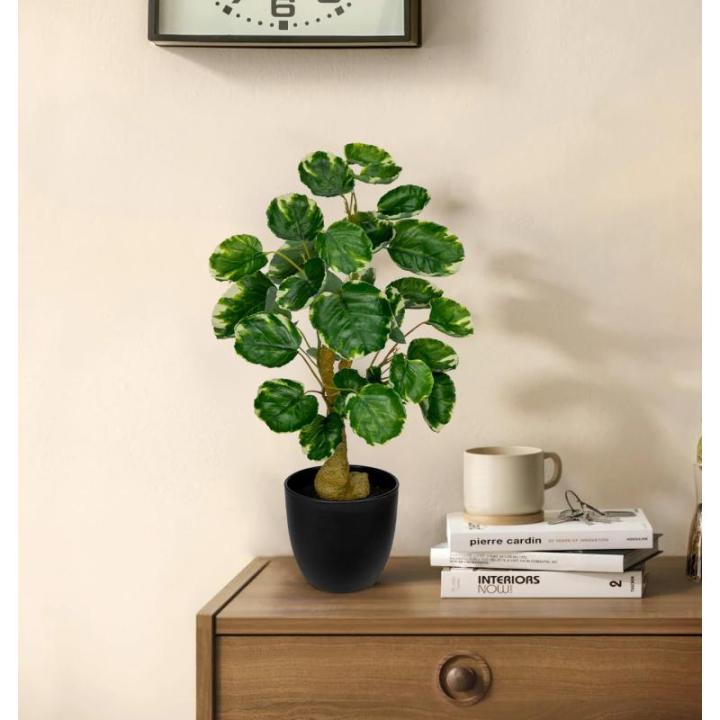 45 cm kleine , in pot, decoratieve planten in pot, zoals echt, Chinese geldplant, plastic planten voor woonkamer, slaapkamer, kantoor, decoratie