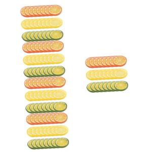 5 Sätze Nachahmung Einer Zitronenscheibe Gefälschte Himbeere Künstliche Zitronenscheiben Dekorationen Künstliche Fruchtscheiben Gemüse Obstscheiben Kalk PVC 24 Stück * 5
