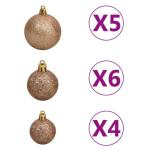 Künstlicher Weihnachtsbaum mit Beleuchtung & Kugeln mit LED Beleuchtung 150 cm Grün
