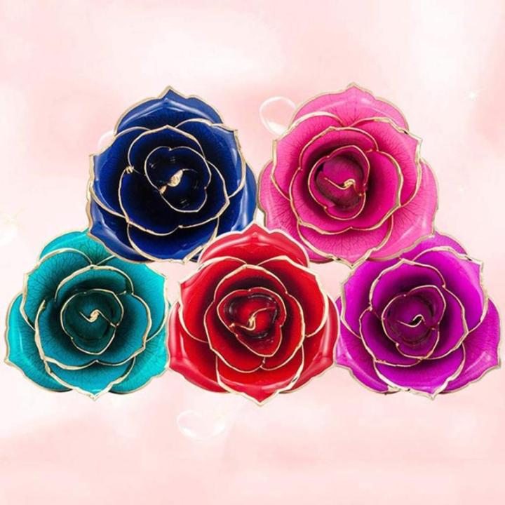 24K Gold Rose Blume vergoldet konservierte Blumen Ornamente Geschenk für Valentinstag