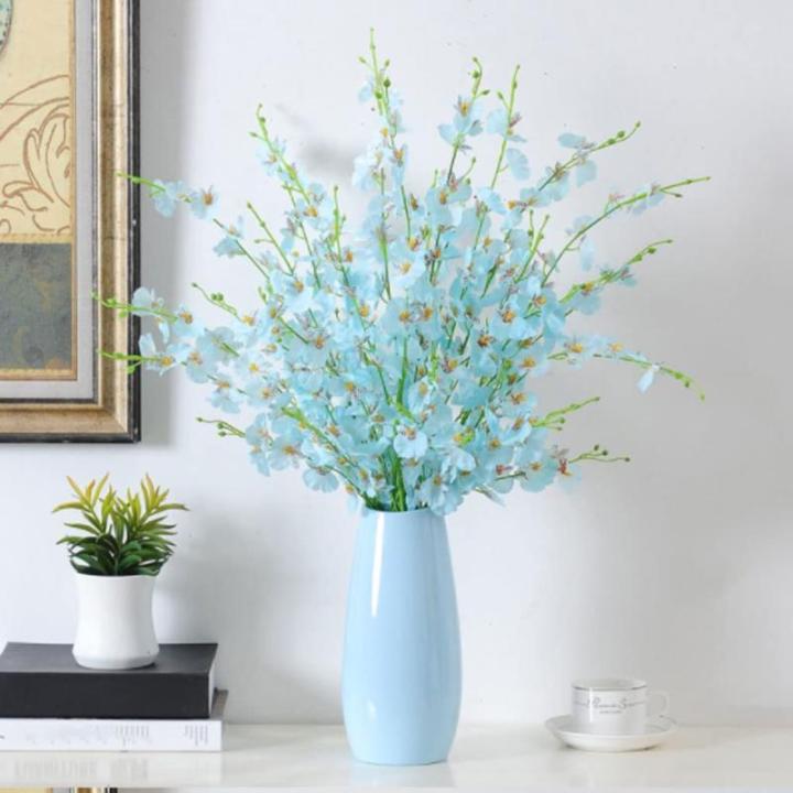 Kunstblumen Künstliche Orchideenblumen, künstliche tanzende Orchideen, für den Innenbereich, Zuhause, Party, Büro, Weihnachtsdekoration, mit Vase, 5 Farben für jeden Anlass