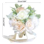 Künstlicher Rosenblumenstrauß mit Spitzenband, Simulation Hochzeitsstrauß für Valentinstag, Hochzeit, Braut, Fotografie-Requisiten