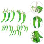 2 Sätze 2 Sets Künstliche Pfeffer Zimmerpflanzen Weihnachtspaprika Künstliche Pflanzen Pfeffer Dekor Bauernhaus Dekor Künstliche Innenpflanzen Chili Pfeffer 4 Saiten * 2