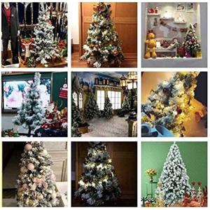 Weihnachtsbaum, komplett dekorierter Tannenbaum, solide Metallbeine, natürlich Alpin, für drinnen und künstlicher Weihnachtsbaum, beflockt, schneebedeckt, dekorierte Bäum，Gre