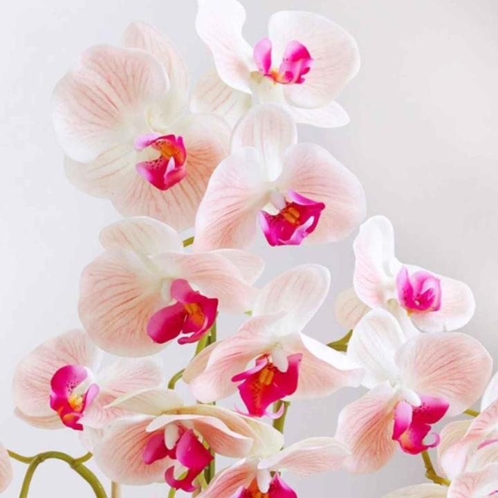 Kunstblumen Künstliche Blumen für den Innenbereich, Seidenorchideenblüten in Goldener Keramikvase, Dekorationsgeschenk für Freunde und Familie, schöne Form für jeden Anlass