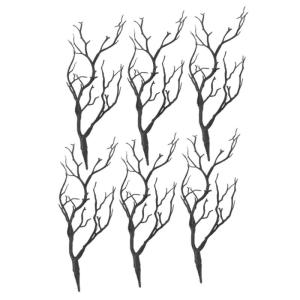 6st Faux Geweih Zubehör Künstliche Zweige Selber Machen Kleine Pflanzenzweige Verzweigen Künstliches Geweih, Getrocknete Äste Sintetisch Künstliche Geweihzweige Baum Black Pla