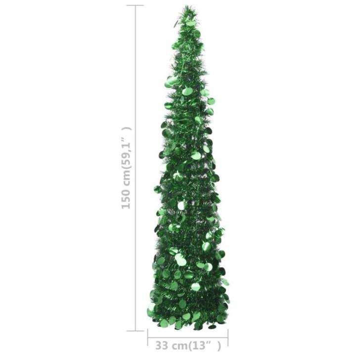 Künstlicher Pop-Up-Weihnachtsbaum Künstlicher Weihnachtsbaum Christbaum Tannenbaum Kunstbaum Weihnachten für Weihnachtsdeko Grün 150 cm PET