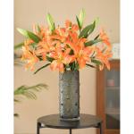 Kunstblumen Künstliche Blumen in Vase, gefälschte Lilien-Blumenarrangement, Lilien-Blumenstrauß, für Home Hotel Flower Party Decor für jeden Anlass