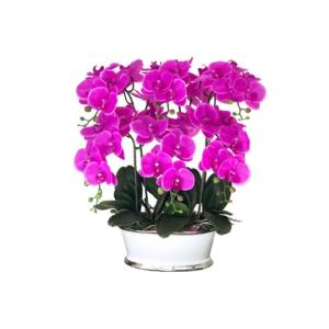 Kunstblumen Künstliche Pflanzen, künstliche Phalaenopsis-Orchidee, Schmetterlingsorchideen mit Keramik-Blumentopf, realistische Blumendarstellung im Topf für jeden Anlass