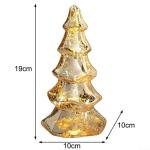 Exquisiter Glas-Weihnachtsbaum mit Lichtern, Glas-Weihnachtsbaum mit Lichtern, Tischplatte, dekorativer Weihnachtsbaum, Leuchtturm-Ornamente (C)