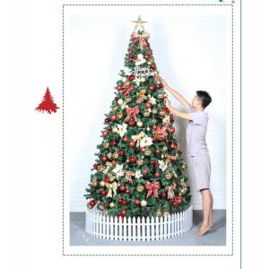 vorbeleuchteter 9,8 fuß großer künstlicher Premium-Weihnachtsbaum, hochwertiger PVC-Weihnachtsbaum mit scharnieren und soliden metallbeinen, Weihnachtsbaum für die feiertagsdek