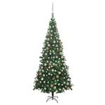 Künstlicher Weihnachtsbaum Beleuchtung Kunstbaum Weihnachten Christbaum Tannenbaum Künstlicher Weihnachtsbaum mit Ständer für Weihnachten DekorationKugeln L 240 cm Grün