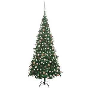 Künstlicher Weihnachtsbaum Beleuchtung Kunstbaum Weihnachten Christbaum Tannenbaum Künstlicher Weihnachtsbaum mit Ständer für Weihnachten DekorationKugeln L 240 cm Grün
