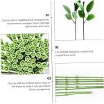 160 STK Rosenstiel künstliche Blumenbündel Blumenstiele aus Papier hojas künstliche blüten Artificial künstliche Rosen Material für künstliche Blumen grüner Blumenstieldrah