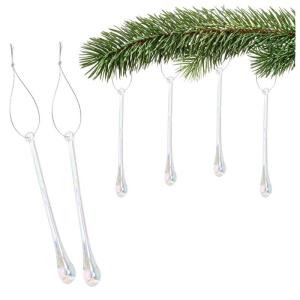 6x Kerstboom ijsdruppels - Kerstboomversiering voor de kerstboom - Kerstboomversiering (6x ijsdruppels - 1 maat)