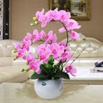 Kunstblumen Künstliches Blumenset, künstliche Blumen im Topf, schöne Blumen, künstliche Orchidee mit Vase, Phalaenopsis-Pflanzgefäß, Wohnzimmer für jeden Anlass