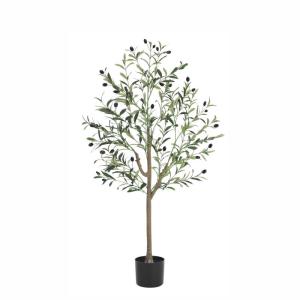 Kunstolijfboom, 120 cm, grote olijfboomplant, nep plastic planten in pot, kunstboom voor woonkamer, slaapkamer, kantoor, decoratie, tuin