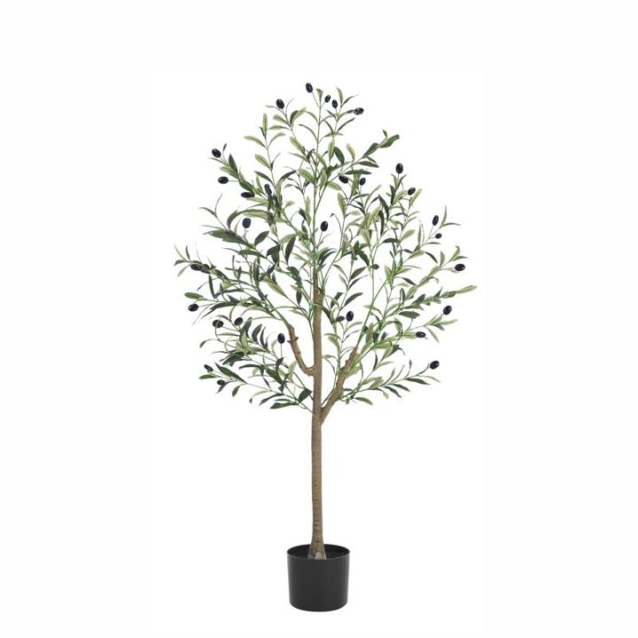 Kunstolijfboom, 120 cm, grote olijfboomplant, nep plastic planten in pot, kunstboom voor woonkamer, slaapkamer, kantoor, decoratie, tuin