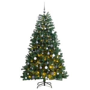 Weihnachtsbaum, Klappbar Christbaum mit 300 LEDs Kugeln Ständer, Beleuchtet Tannenbaum Kunstbaum mit 8 Beleuchtungsmodi, Weihnachtsdeko Dekobaum, 240cm