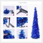 Lametta-pop-up-Weihnachtsbaum, einfach zu montierender, zusammenklappbarer künstlicher Bleistift-Weihnachtsbaum mit glänzenden Pailletten für die heimdekoration – silbriger 4.