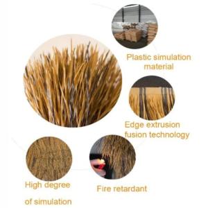 PE Simulatie Thatch Tile Roof Plastic Bont Gras Kunstmatige Straw PVC Fake Thatch Farm Winery Houten House Gazebo voor Hawaiian Feel Bar Zeaside Man Made Thatch,4 stuks (Kleur: Gee