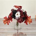 Schwarzes Blumenarrangement, Halloween-Party-Mittelstücke, Blumenarrangement, künstliche Blattsträuße für Fotografie-Requisiten