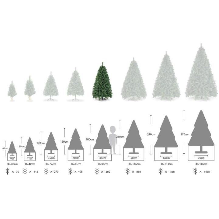 , kunstkerstboom, 120-240 cm, met kerstboomstandaard