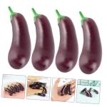 5 Sätze Simulation Aubergine Dekorative Mini-hausdekoration Interessantes Miniaturspielzeug Kdis-Spielzeug Zarte Miniatur-aubergine Kinderspielzeug Mini-Essen PVC 4 Stück * 5