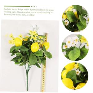 4 Stück Zitronenstrauß Astetische Raumdekoration Künstliche Zitronenstiele Zitronenkranz Künstliches Zitronenbouquet Dekor Aus Zitronenstielen Kunstpflanzen Plastik Yellow
