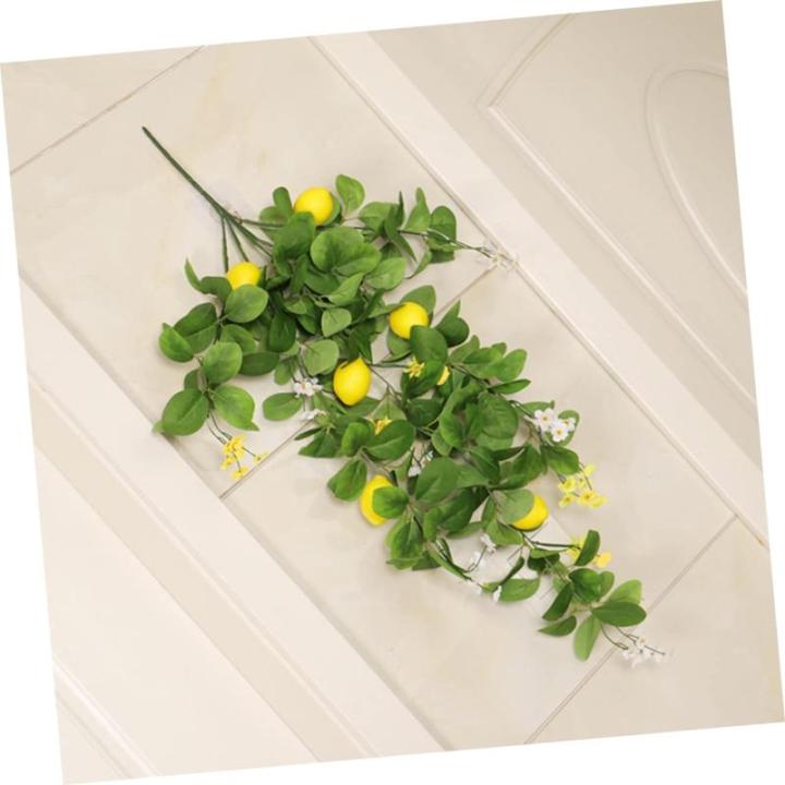 2 Stück Simulation Zitronen Rattan Party Dekorationszubehör Zitronenpicks Zitronenzweige Zur Dekoration Künstliche Zweige Foto Girlande Künstlicher Blumenstrauß Künstliche