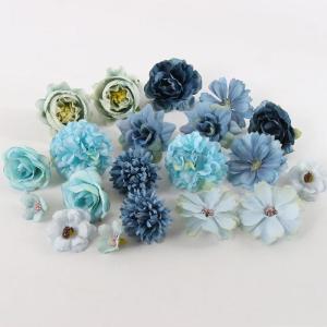 20 stuks , , namaakmini-bloemen van zijde, voor woondecoratie, bruiloften (blauw)