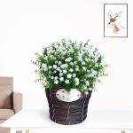 Kunstbloemen voor buiten, uv-bestendig, , bloemen in grote hoeveelheden voor het ophangen van plantenbakken, buiten, veranda, vaas, thuis, raamdecoratie, 6 bundels, wit