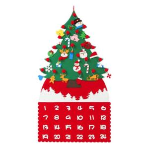 Filz Weihnachtsbaum Adventskalender, Stoffadventskalender zum Befüllen, Weihnachtskalender D IY, Adventskalender Taschen, Wandbehang Weihnachtsdeko