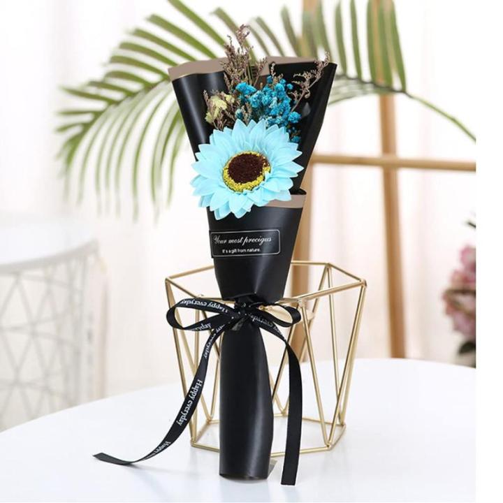 Sternenklare getrocknete Blume Rose Sonnenblume Seife künstliche Mini Bouquet Hochzeitsgeschenk
