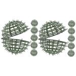 12 STK Blumenarrangement Pflanzenregal Künstliche Pflanze Topiary-Rahmen Fälschung Grünes Rahmengestell Topiary Kugelrahmen DIY-blumenball-zubehör Runden Kunstrasen Green Plast