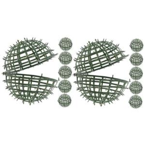 12 STK Blumenarrangement Pflanzenregal Künstliche Pflanze Topiary-Rahmen Fälschung Grünes Rahmengestell Topiary Kugelrahmen DIY-blumenball-zubehör Runden Kunstrasen Green Plast